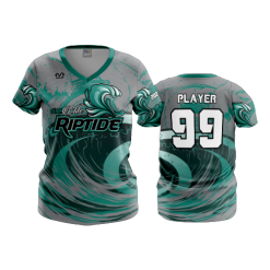 2853 FD Womens V-Neck SC-ELITE-RIPTIDE-CHARCOAL