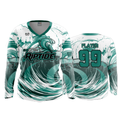 2853 FD Womens V-Neck Longsleeve SC-ELITE-RIPTIDE-WHITE