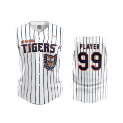 2868 FD ProTek Womens Full Button Down Sleeveless OHIO-TIGERS-PINSTRIPE