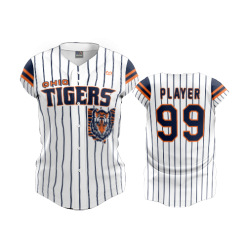 2868 FD ProTek Womens Full Button Down OHIO-TIGERS-PINSTRIPE