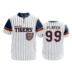 2868 FD Quarter Zip Batting Jacket SS OHIO-TIGERS-PINSTRIPE