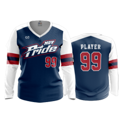 2864 FD Womens V-Neck Longsleeve MOV-PRIDE-NAVY