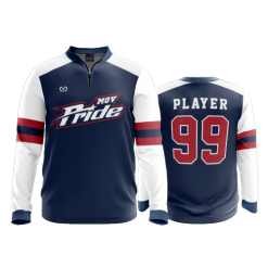 2864 FD Quarter Zip Batting Jacket LS MOV-PRIDE-NAVY