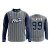 2865 FD Quarter Zip Batting Jacket LS MOV-PRIDE-GREY