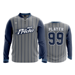 2865 FD Quarter Zip Batting Jacket LS MOV-PRIDE-GREY