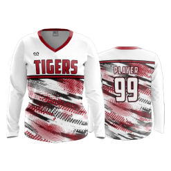 2573 FD Womens V-Neck Longsleeve CENTRAL-OHIO-TIGERS-WHITE
