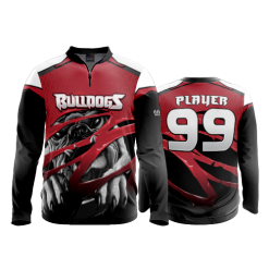2867 FD Quarter Zip Batting Jacket LS BULLDOGS