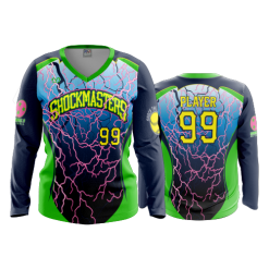 1986 FD Womens V-Neck Longsleeve SHOCKMASTERS-FLO INK + $5