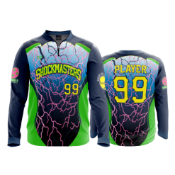 1986 FD Quarter Zip Batting Jacket LS SHOCKMASTERS-FLO INK + $5