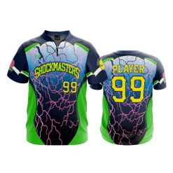 1986 FD Quarter Zip Batting Jacket SS SHOCKMASTERS-FLO INK + $5