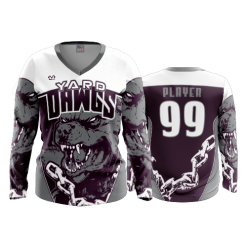 2861 FD Womens V-Neck Longsleeve YARD-DAWGS-MAROON