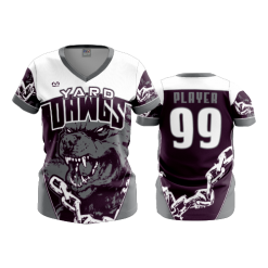 2861 FD Womens V-Neck YARD-DAWGS-MAROON