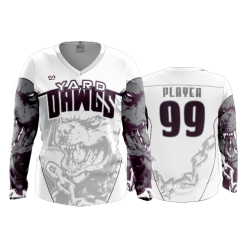 2861 FD Womens V-Neck Longsleeve YARD-DAWGS-WHITE