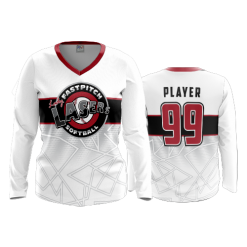 2880 FD Womens V-Neck Longsleeve LASERS-WHITE