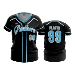 2508 FD Womens V-Neck PANTHERS-BLACK