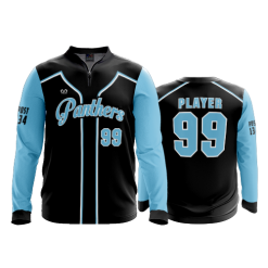 2508 FD Quarter Zip Batting Jacket LS PANTHERS-BLACK
