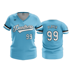 2508 FD Womens V-Neck PANTHERS-BLUE