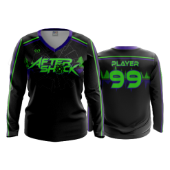 2875 FD Womens V-Neck Longsleeve AFTERSHOCK-BLACK