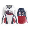 2884 FD Womens V-Neck Longsleeve PATRIOTS-FASTPITCH-NEW