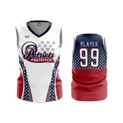 2884 FD Womens V-Neck Sleeveless PATRIOTS-FASTPITCH-NEW