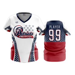 2884 FD Womens V-Neck PATRIOTS-FASTPITCH-NEW