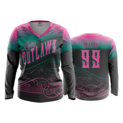 2890 FD Womens V-Neck Longsleeve LADY-OUTLAWS