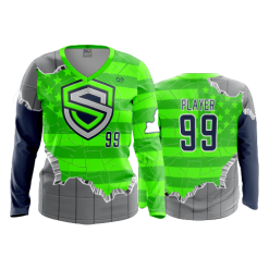 2881 FD Womens V-Neck Longsleeve S-AND-S-GREEN-FLO INK + $5