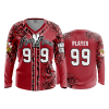 2689 FD Womens V-Neck Longsleeve RUNS-N-ROSES-RED