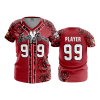 2689 FD Womens V-Neck RUNS-N-ROSES-RED