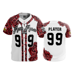 2689 FD ProTek Mens Full Button Down RUNS-N-ROSES-WHITE