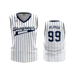 2885 FD Womens V-Neck Sleeveless STINGRAYS-PINSTRIPE