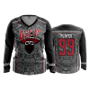 1169 FD Womens V-Neck Longsleeve LACE-UP-RED