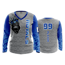 2664 FD Womens V-Neck Longsleeve ROYAL