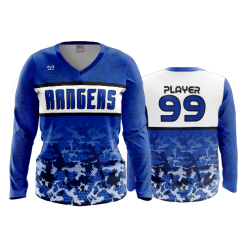 2919 FD Womens V-Neck Longsleeve RANGERS-BASEBALL