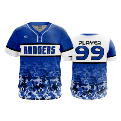2919 FD MENS 2 BUTTON SCOOP NECK CL RANGERS-BASEBALL