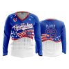 2916 FD Womens V-Neck Longsleeve HEARTACHES-ROYAL