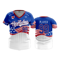 2916 FD Womens V-Neck HEARTACHES-ROYAL