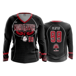 2922 FD Womens V-Neck Longsleeve NIGHTHAWKS-BLACK