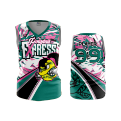 2923 FD Womens V-Neck Sleeveless PONYTAIL-EXPRESS