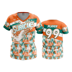 2911 FD Womens V-Neck SLURRICANEES-ORANGE
