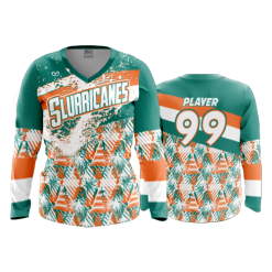 2911 FD Womens V-Neck Longsleeve SLURRICANES-TEAL