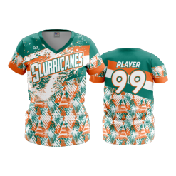 2911 FD Womens V-Neck SLURRICANES-TEAL