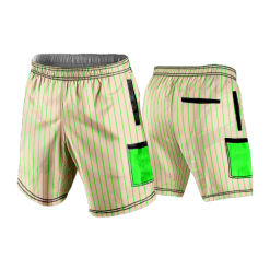 2832 LIGHTWEIGHT MICROFIBER 160gsm SHORT KEWASKUM-TRIBE-FLO-GREEN-FLO INK + $5