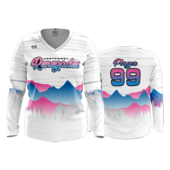 2935 FD Womens V-Neck Longsleeve NW-RENEGADES-WHITE