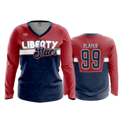 2934 FD Womens V-Neck Longsleeve LIBERTY-STARS-ALT