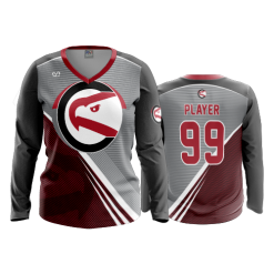 2936 FD Womens V-Neck Longsleeve CIRCLEVILLE-REDHAWKS-SPIRIT