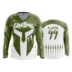 2961 FD Womens V-Neck Longsleeve SPARTANS-OLIVE-GREEN