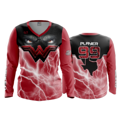 2925 FD Womens V-Neck Longsleeve WICKED-RED