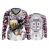 2952 FD Womens V-Neck Longsleeve TEAM-AMERICA