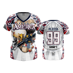 2952 FD Womens V-Neck TEAM-AMERICA